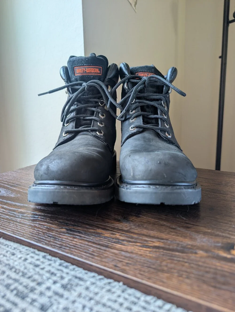 Harley-Davidson Badlands Black Nubuck Leather Motorcycle Biker Boots